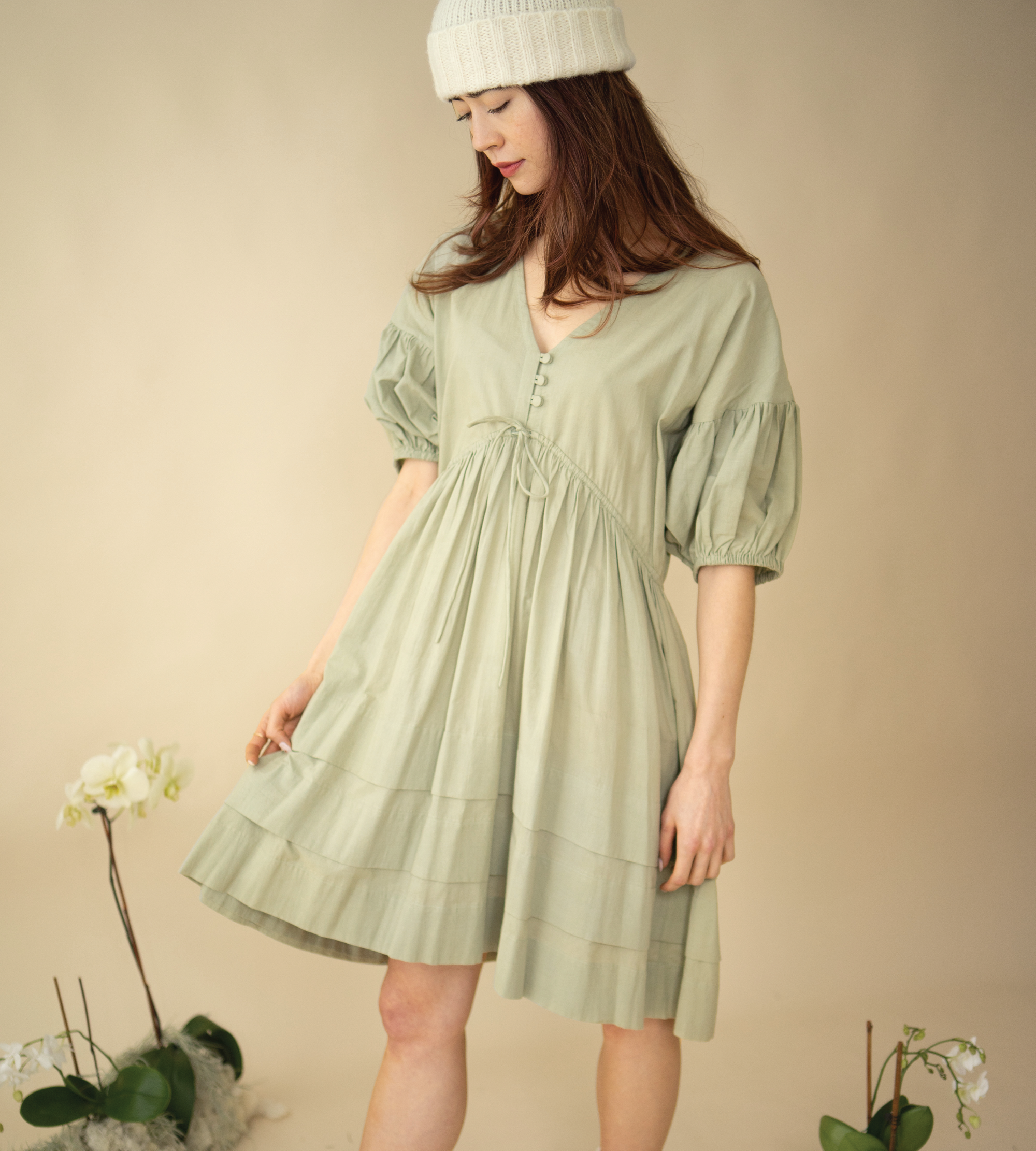 Bailey Renee Poet Dress in Green Lilly