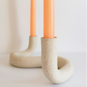 Wavy Ceramic Candlestick Holder