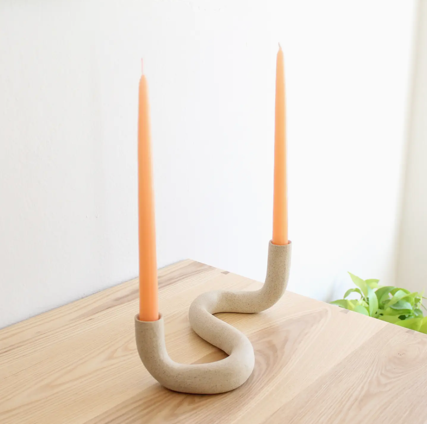 Janelle Gramling Wavy Ceramic Candlestick Holder - Large