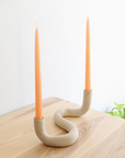 Janelle Gramling Wavy Ceramic Candlestick Holder - Large