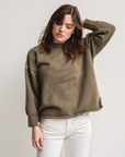 Rawson Vintage French Faded Crew Sweatshirt in Olive Green