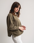 Rawson Vintage French Faded Crew Sweatshirt in Olive Green