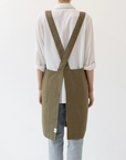 Linen Tales Crossback Apron in Olive