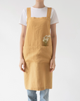 Linen Tales Crossback Apron in Honey