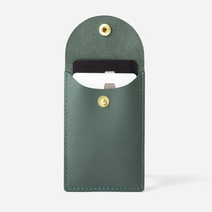 The Biggie Leather Card Case: Evergreen