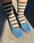 Le Bon Shoppe Wally Socks in Brown Stripe