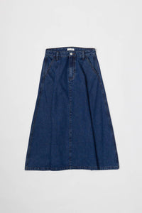 The Bonnie Skirt | Flare Denim Midi Skirt
