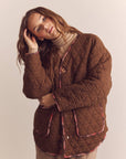 Shepherd reversible cardigan: Oatmeal/Brown / Solid