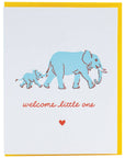 Smudge Ink Elephant Walk Baby Card