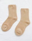 Le Bon Shoppe Embroidered Cloud Socks  inFrench Vanilla + Gold Heart