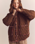 Shepherd reversible cardigan: Oatmeal/Brown / Solid