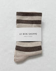Le Bon Shoppe Wally Socks in Brown Stripe