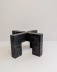 Mayhewn Marbled Plant Stand in Black Marble
