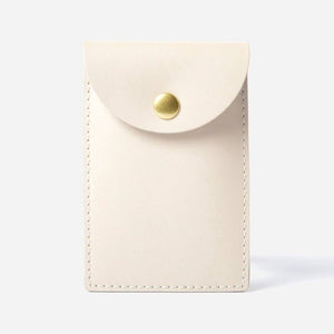 The Biggie Leather Card Case: Limestone