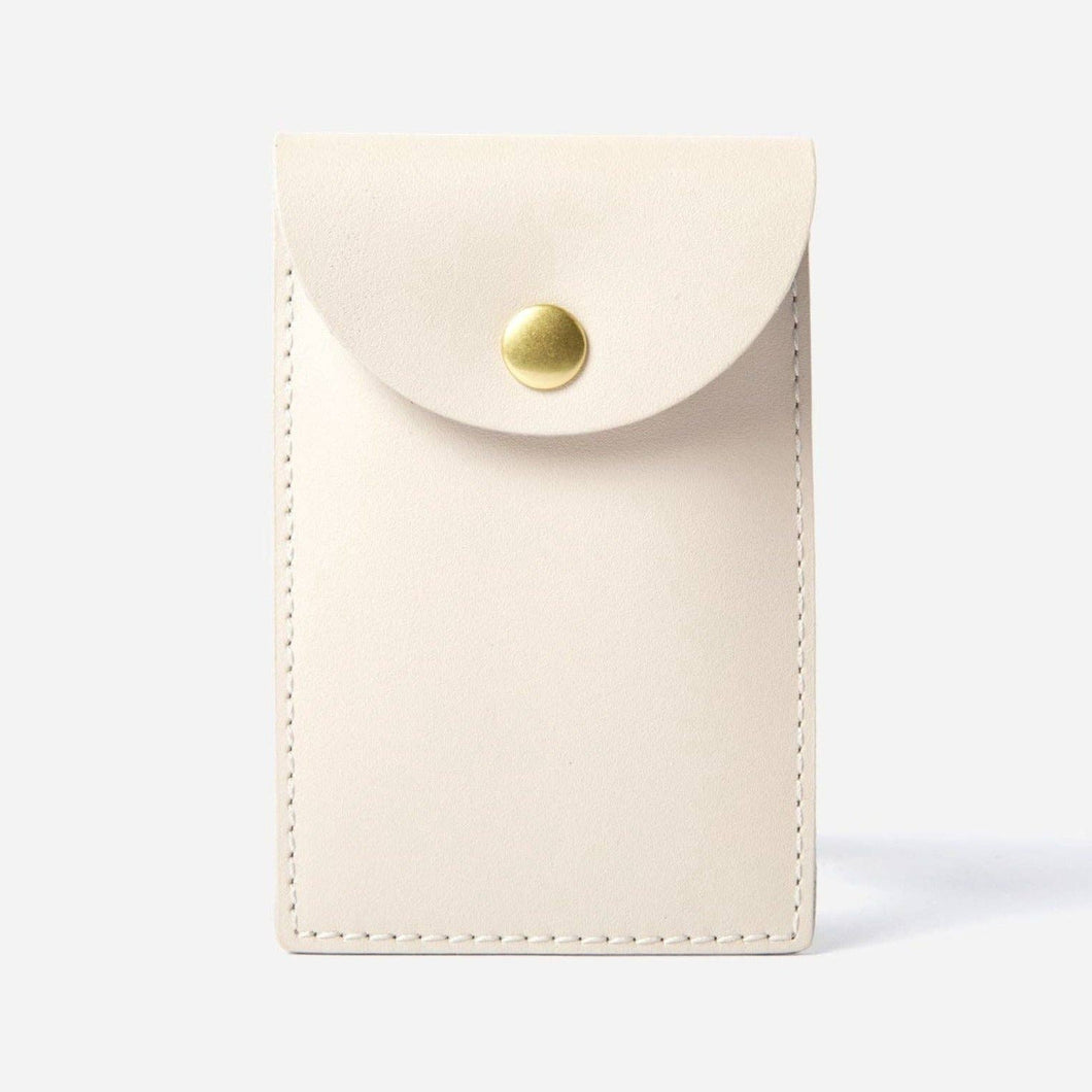 The Biggie Leather Card Case: Limestone