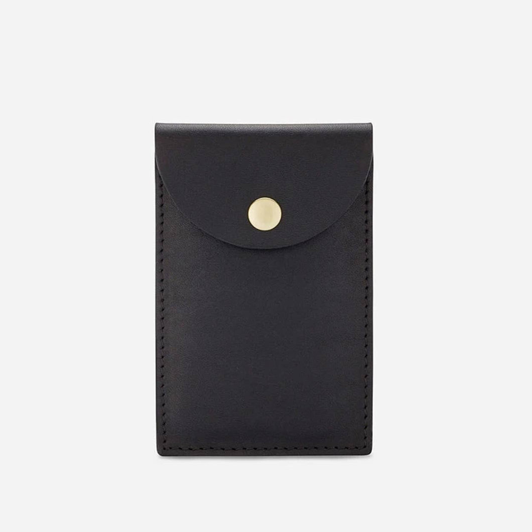 The Biggie Leather Card Case: Black