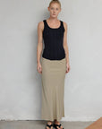 The Talia Skirt: Khaki