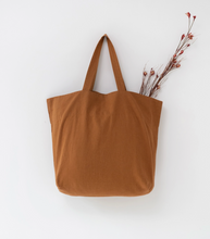 Load image into Gallery viewer, Oversized Linen Tote - Chestnut
