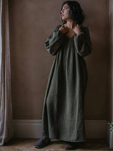 Load image into Gallery viewer, Organic Muslin Meadow Dress OLIVE
