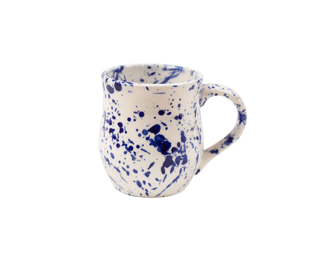 Blue Splatter Ceramic Mug - Handmade