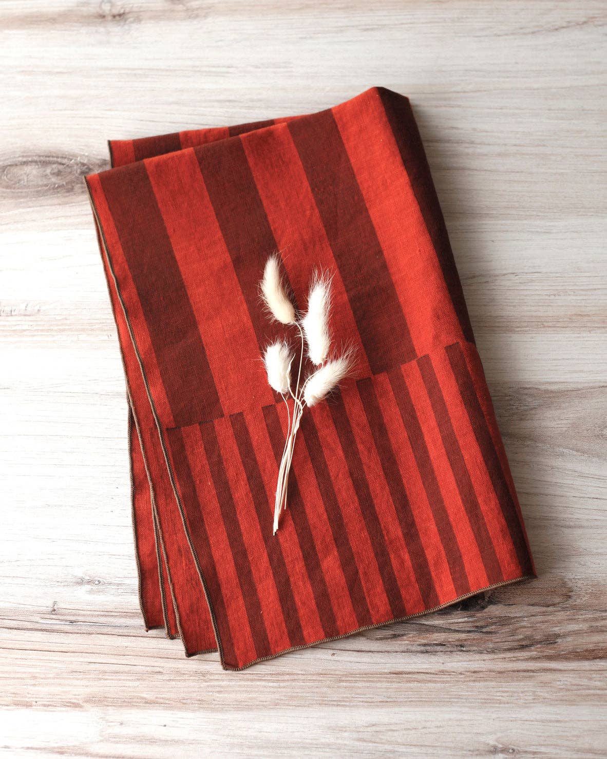 Striped Tea Towel in Ruby